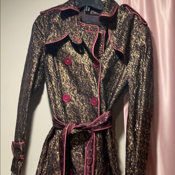 Marc Jacobs Baroque Gold and Purple Trench Coat - Picture 2 of 7